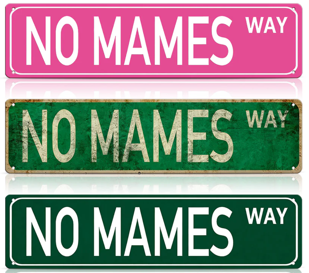 No Mames Way Metal Street Sign – Funny Vintage Wall Decor for Home, Garage, Bar & Man Cave