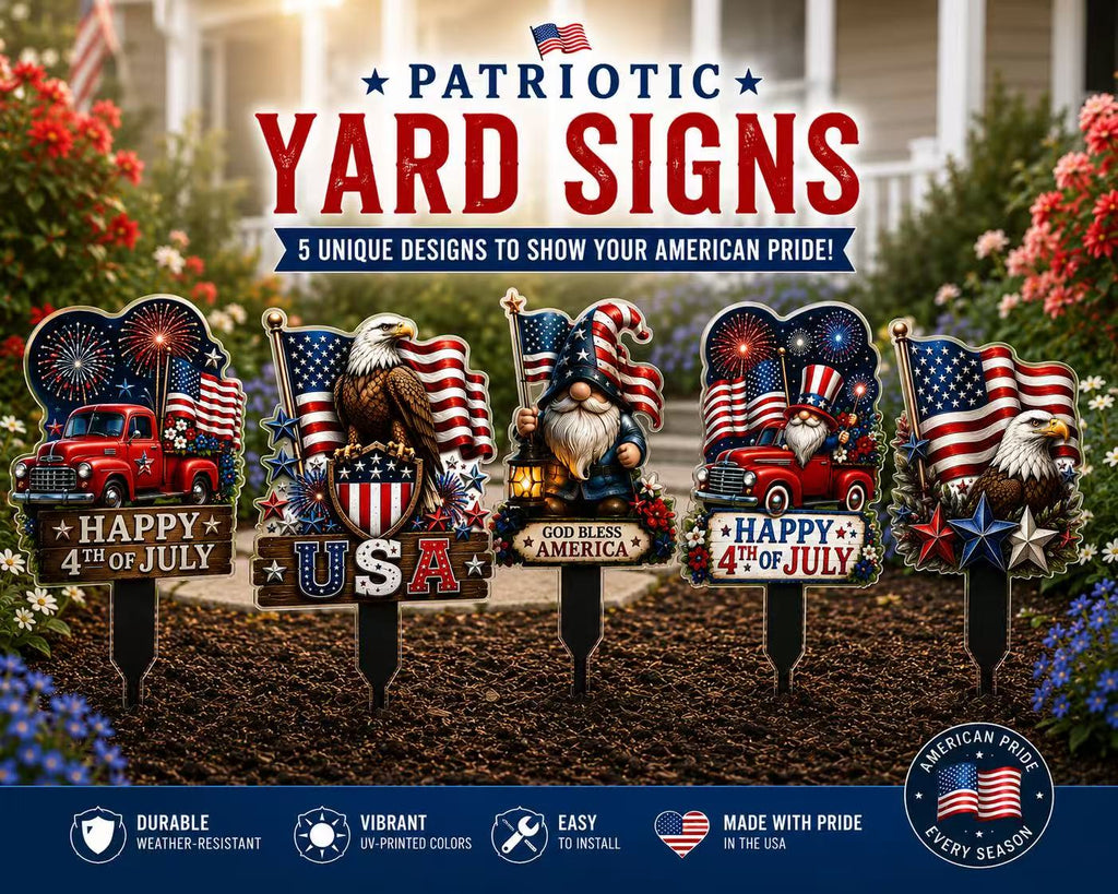 Patriotic Yard Sign | 4th of July Garden Decoration