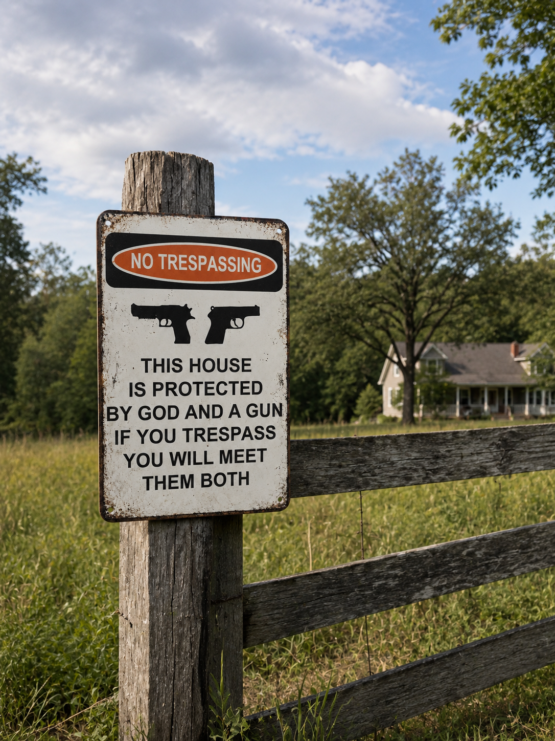 Funny No Trespassing Metal Sign – Vintage Warning Wall Decor for Home, Yard, Garage & Fence
