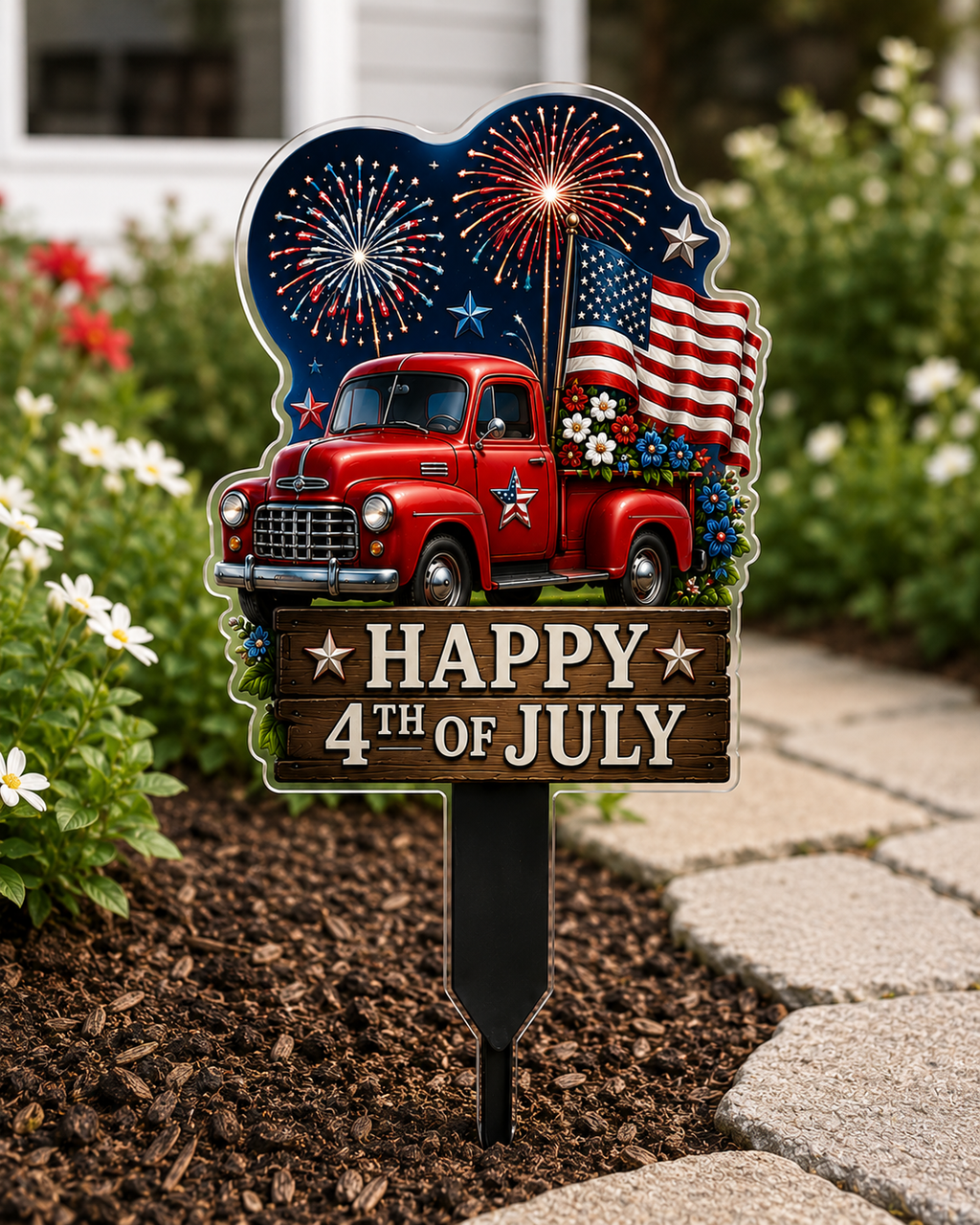Patriotic Yard Sign | 4th of July Garden Decoration