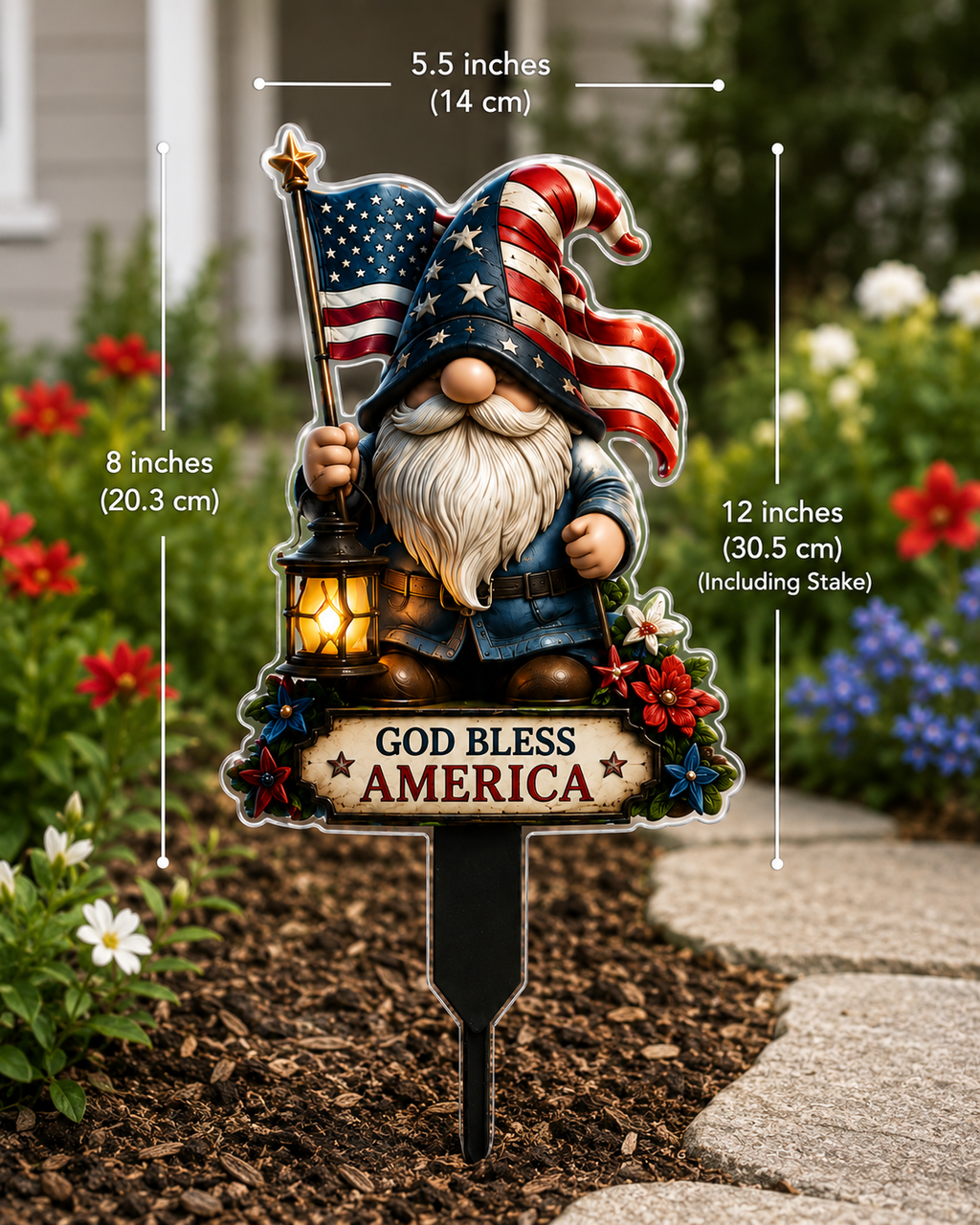 Patriotic Yard Sign | 4th of July Garden Decoration