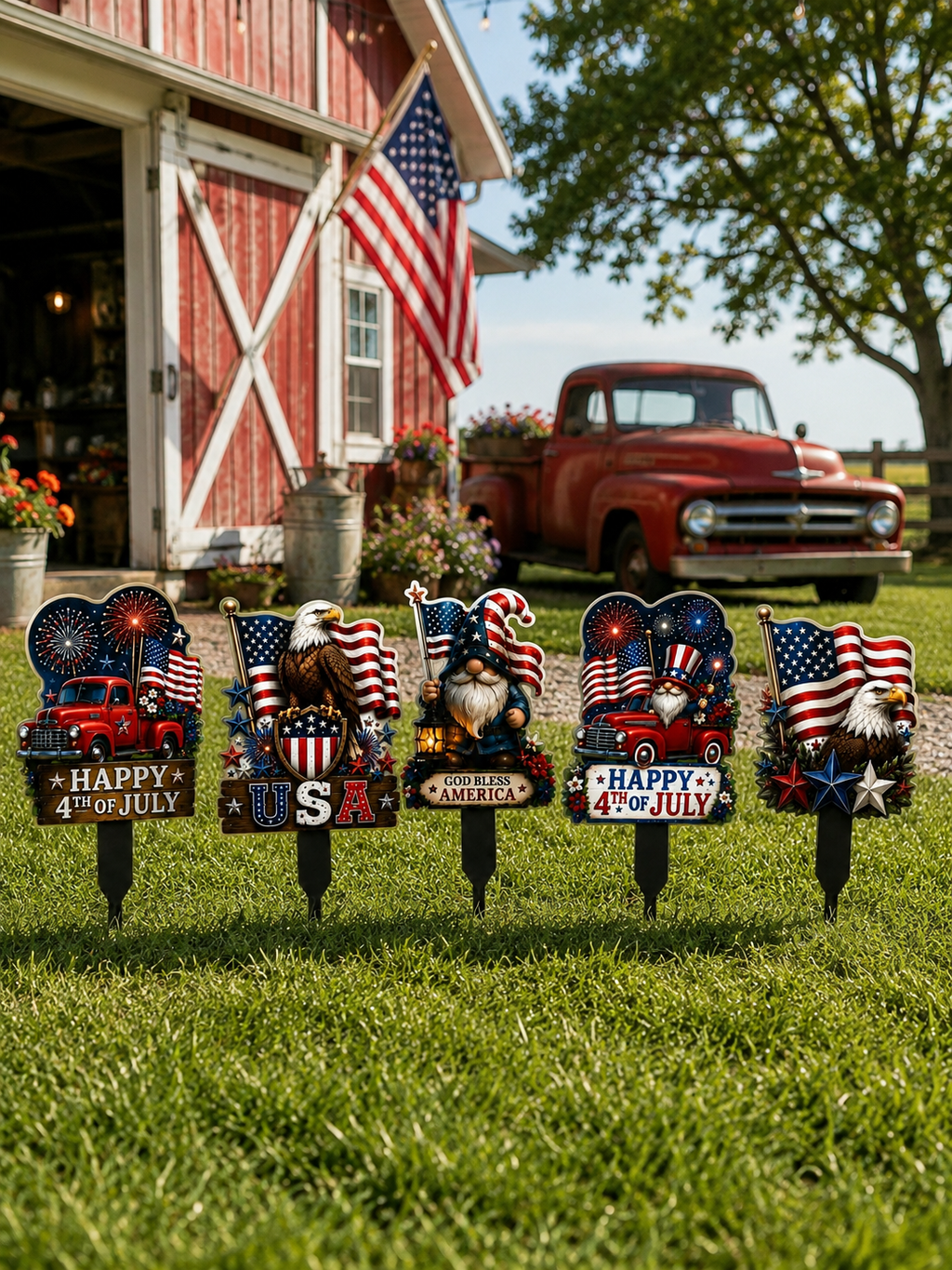 Patriotic Yard Sign | 4th of July Garden Decoration