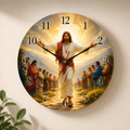Blessing People Wooden Wall Clock 2D Flat – 25cm x 25cm