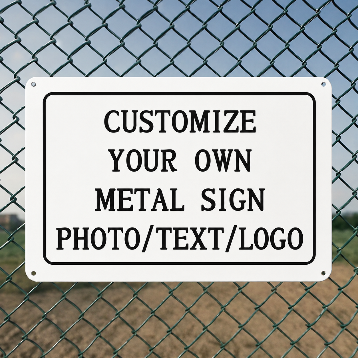 Custom Metal Sign – Upload Your Photo, Text or Logo 12'' x 8'' INC