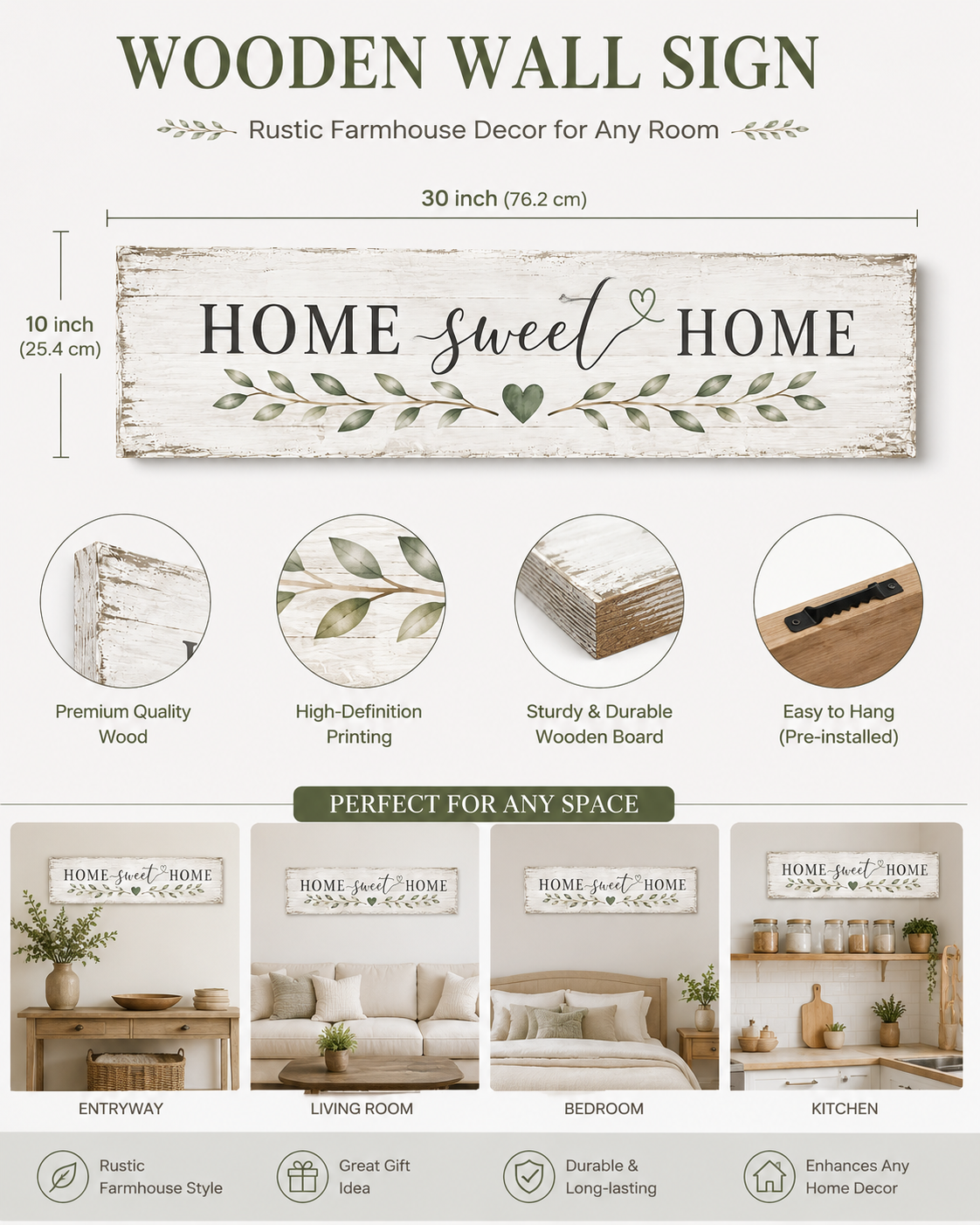 Home Sweet Home Wooden Wall Sign