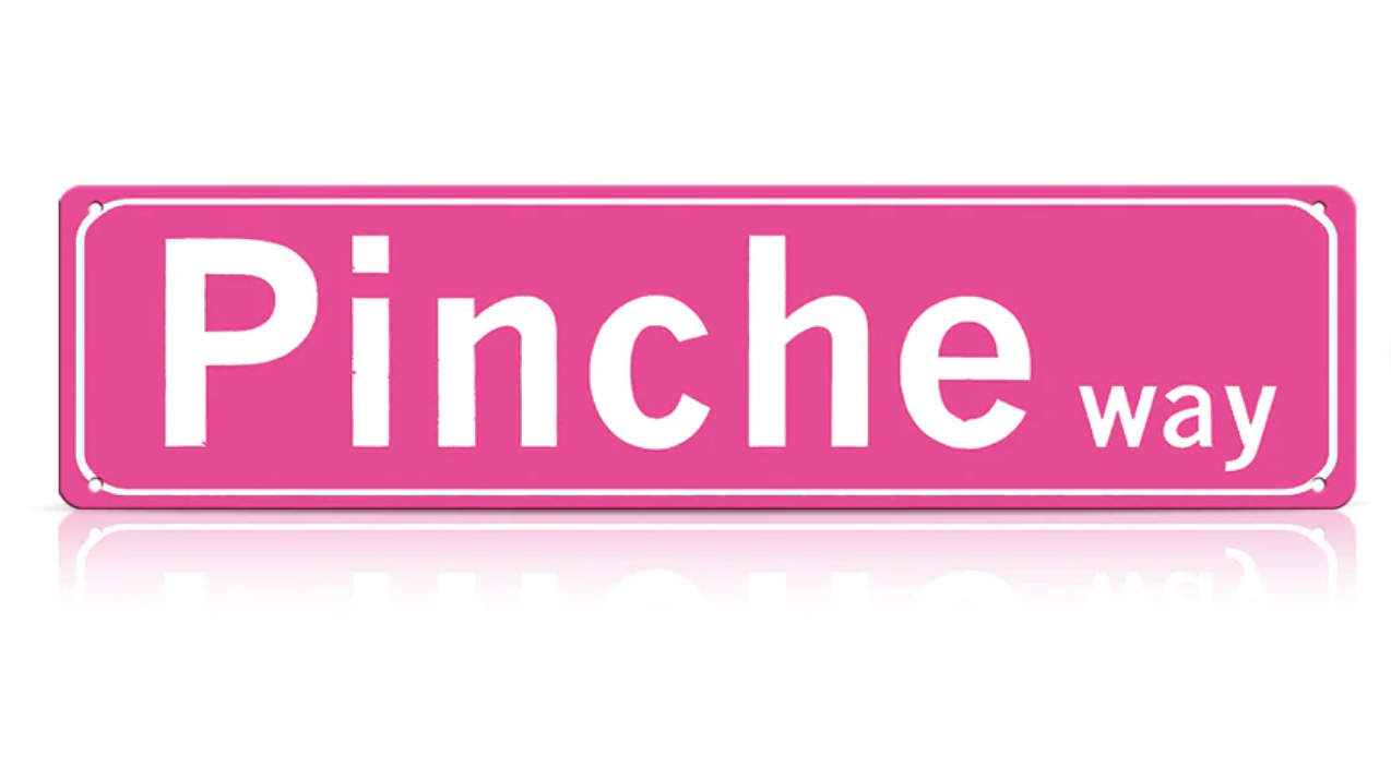 Pinche Way Metal Street Sign – Funny Vintage Wall Decor for Home, Garage, Bar & Man Cave