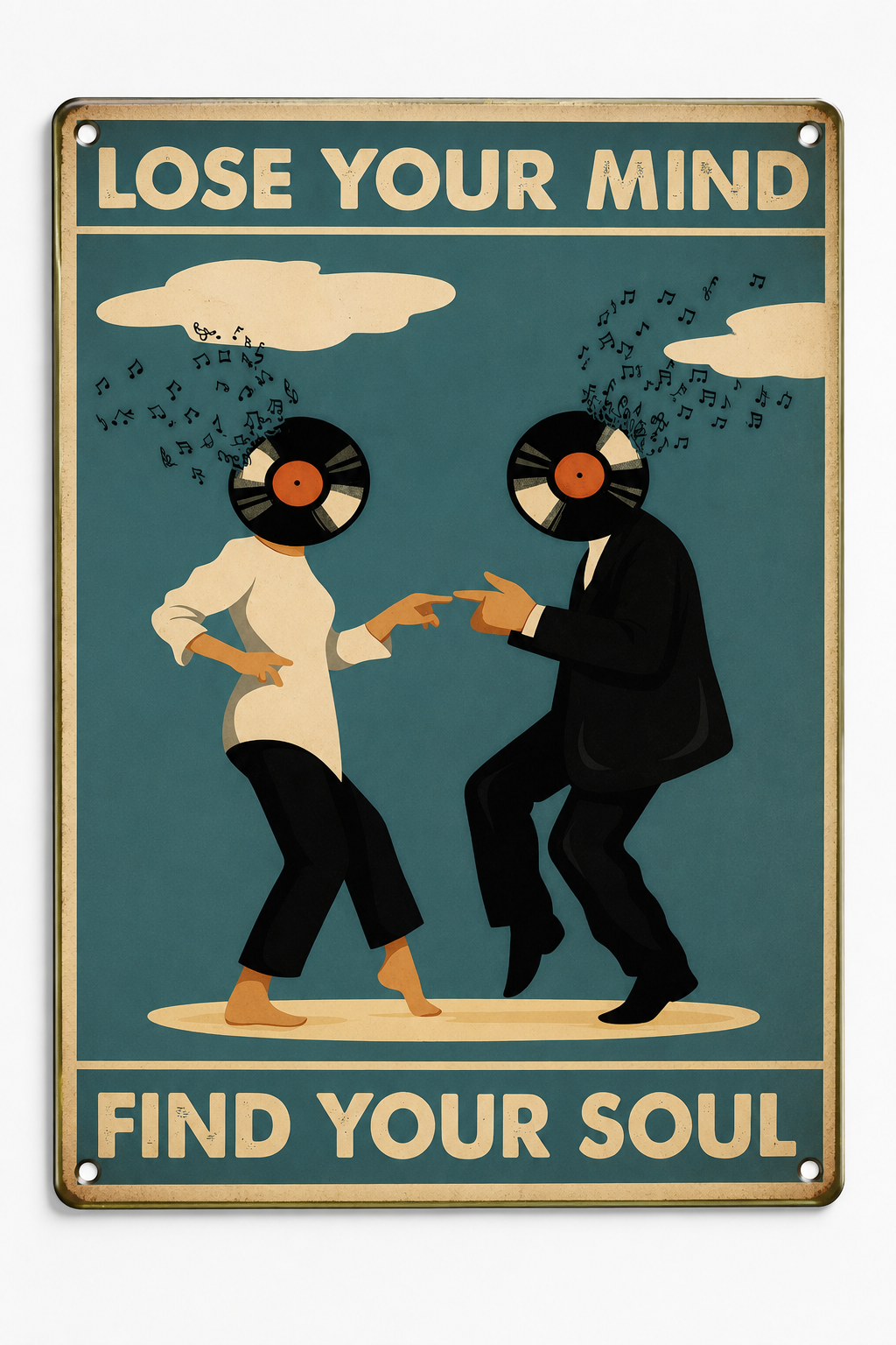 Music Wall Art “Lose Your Mind Find Your Soul”-Metal Sign 20×30 cm