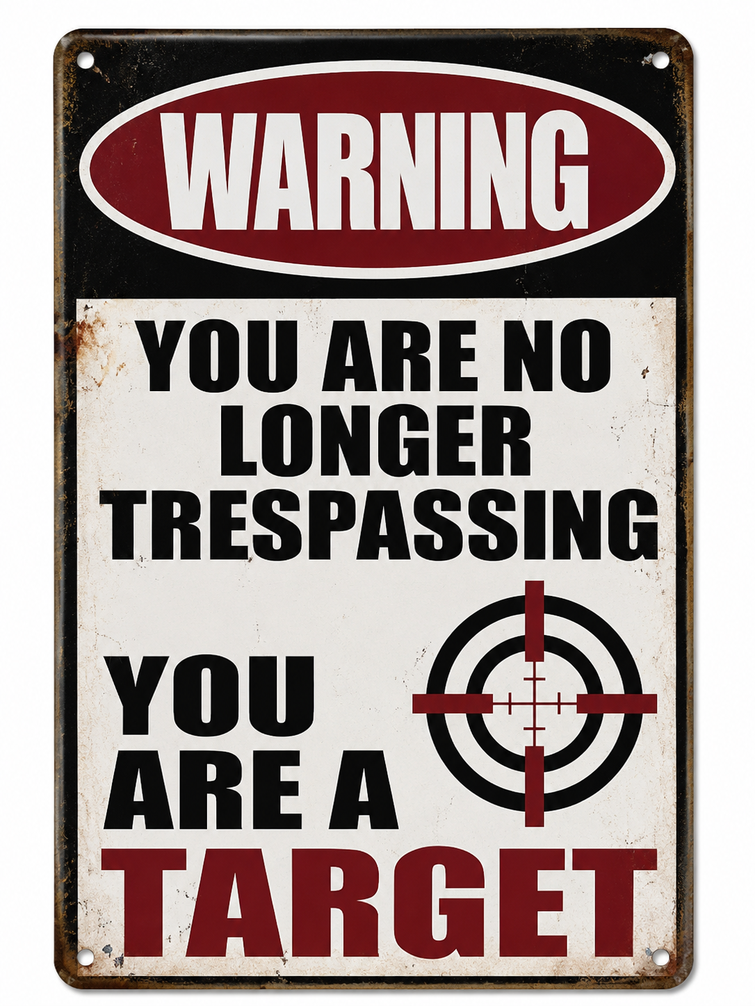 Funny No Trespassing Metal Sign – Vintage Warning Wall Decor for Home, Yard, Garage & Fence